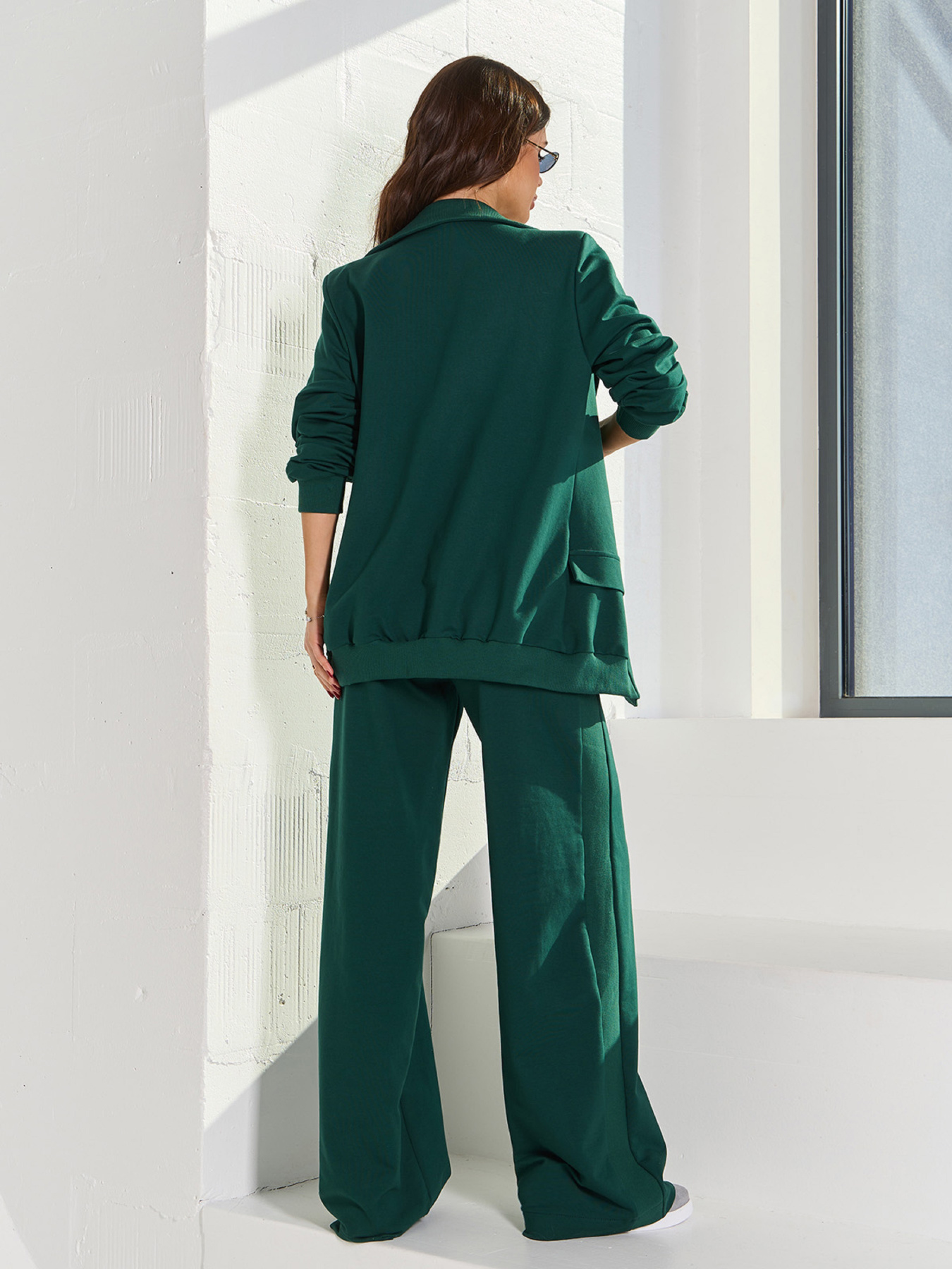 Повседневный костюм ISSA Plus модель 15072_темно_зеленый Фото
