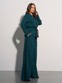 Повседневный костюм ISSA Plus модель 12852_темно_зеленый Повседневный костюм ISSA Plus модель 12852_темно_зеленый Фото