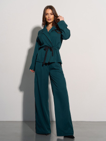 Повседневный костюм ISSA Plus модель 12852_темно_зеленый Повседневный костюм ISSA Plus модель 12852_темно_зеленый Фото