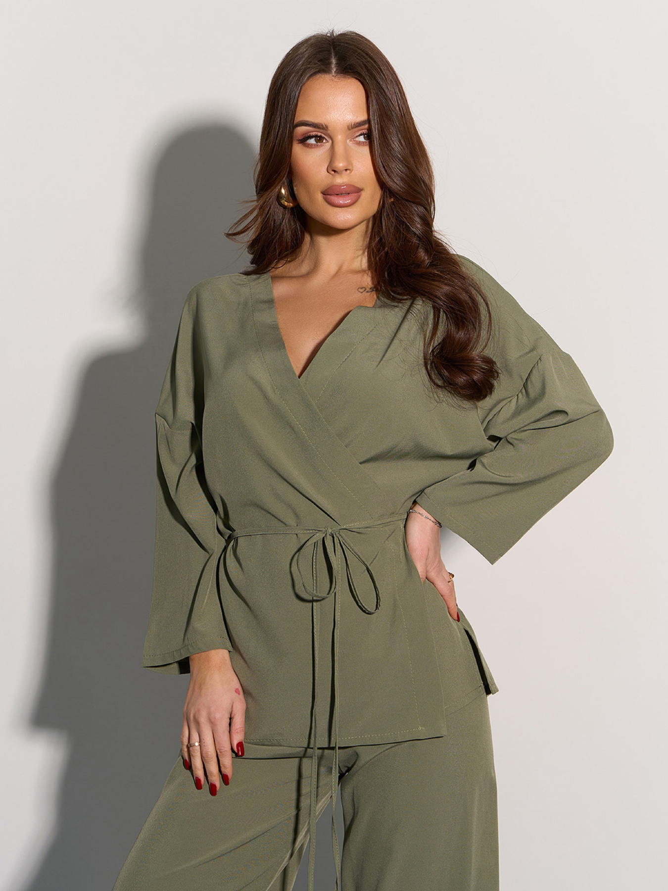 Повсякденний костюм ISSA Plus модель 13452_хаки Фото