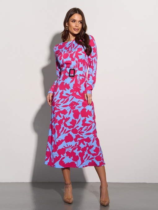 Сукня міді ISSA Plus модель 15077_голубой Фото