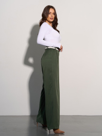 Штани палаццо ISSA Plus модель 14911_хаки Фото