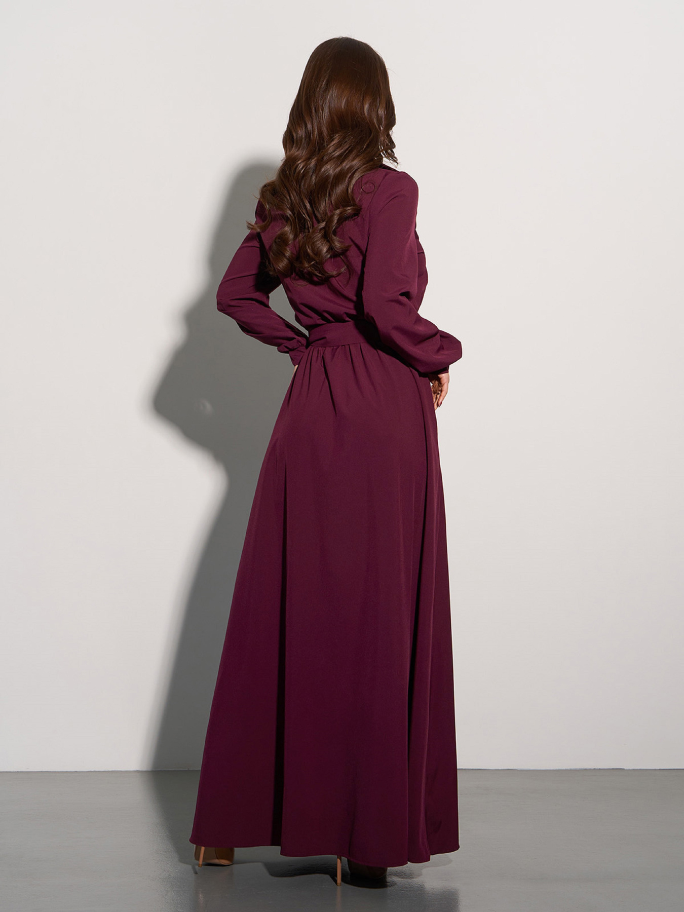 Платье макси ISSA Plus модель 15008_темно_бордовый Фото