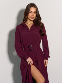 Платье макси ISSA Plus модель 15008_темно_бордовый Фото