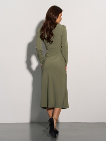 Платье миди ISSA Plus модель 15014_хаки Фото