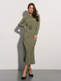 Платье миди ISSA Plus модель 15014_хаки Фото