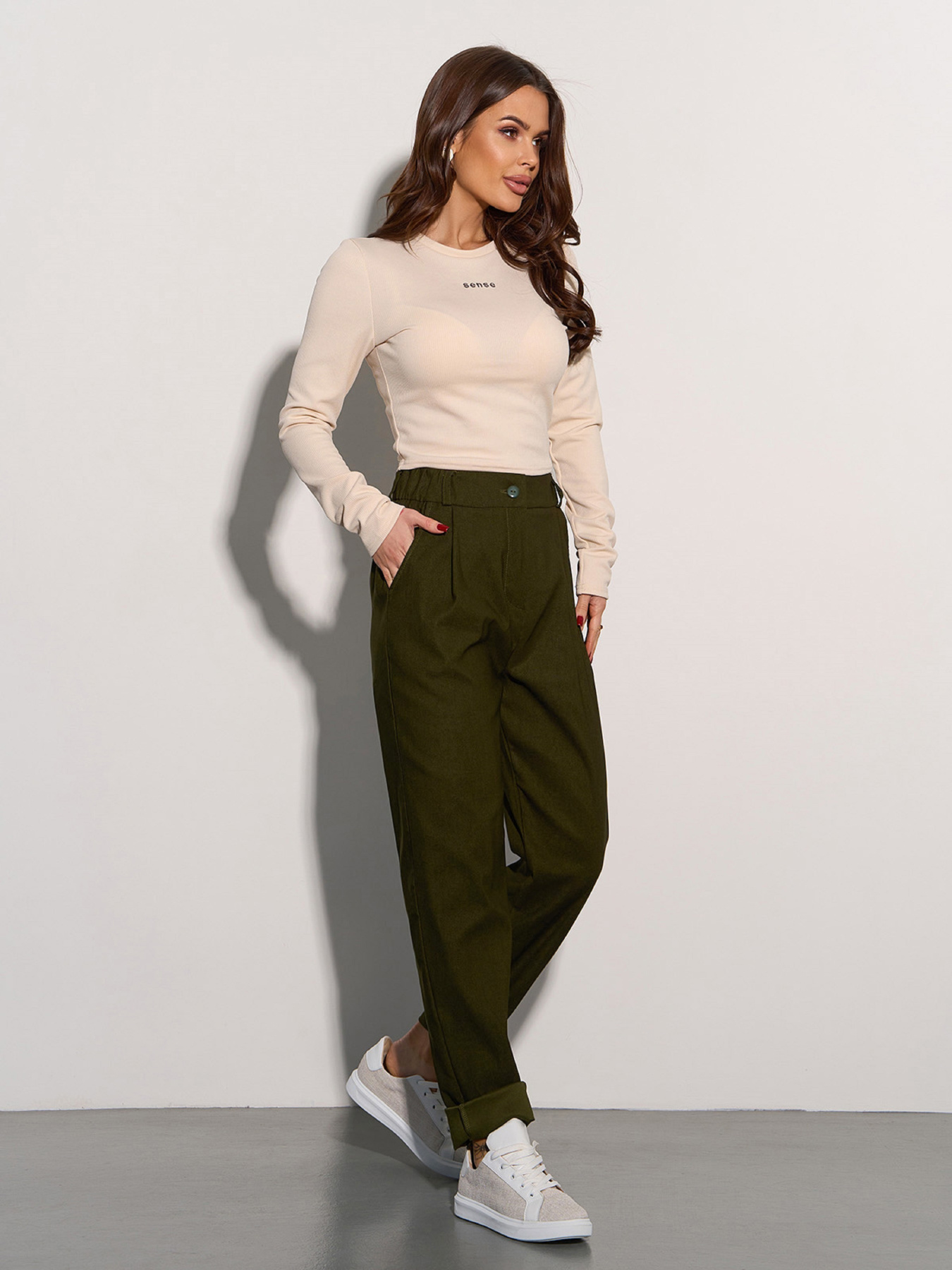 Штани повсякденні ISSA Plus модель 15079_хаки Фото