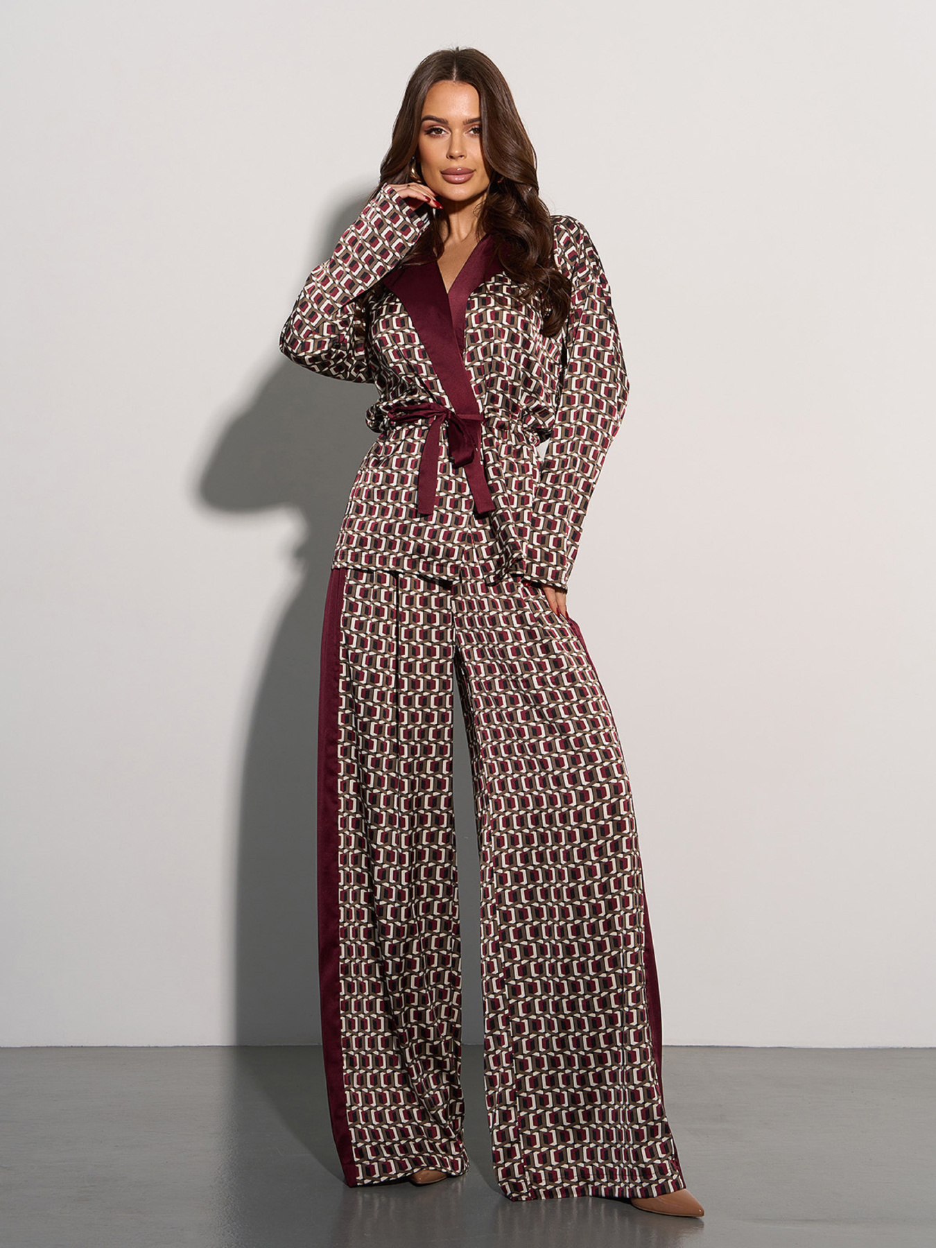 Костюм ISSA Plus модель 15087_темно_бордовый Фото