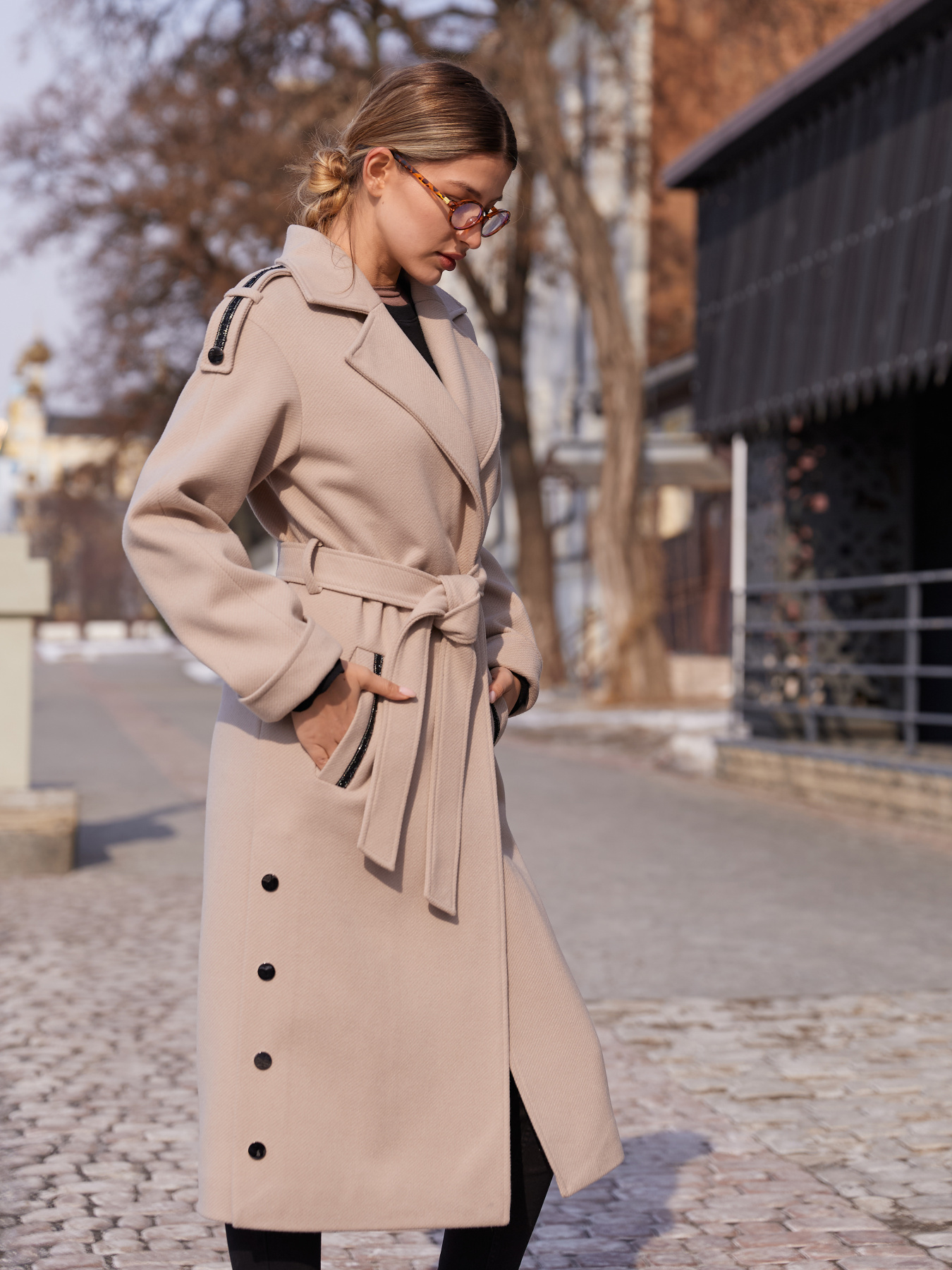 Пальто MilaNova модель Пальто ПВ-376 бежевый Фото