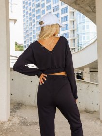 Повседневный костюм ISSA Plus модель 12844_black Фото