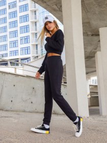 Повседневный костюм ISSA Plus модель 12844_black Фото