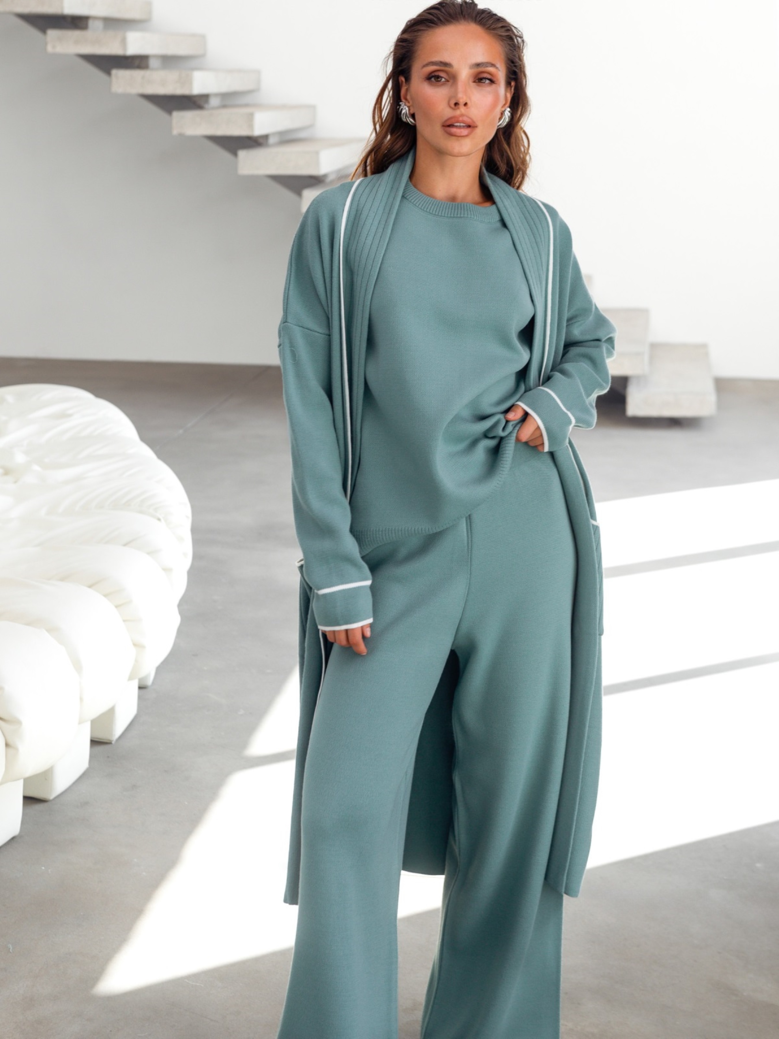 Жіночі Костюми Dressa  (Yellowmoon-901622) колір бірюзовий, матеріал акрил