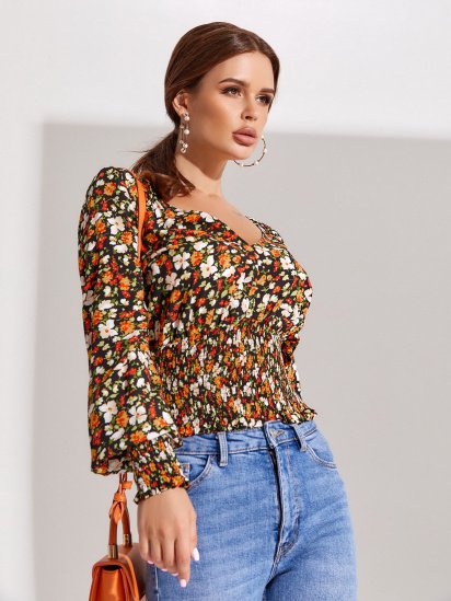 Блуза ISSA Plus модель SA-303_multicolor — фото 3 - INTERTOP