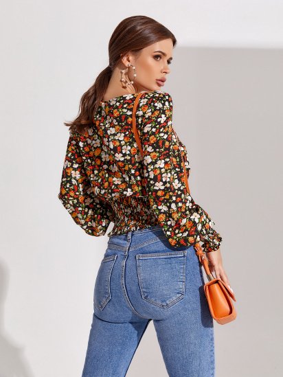 Блуза ISSA Plus модель SA-303_multicolor — фото 4 - INTERTOP
