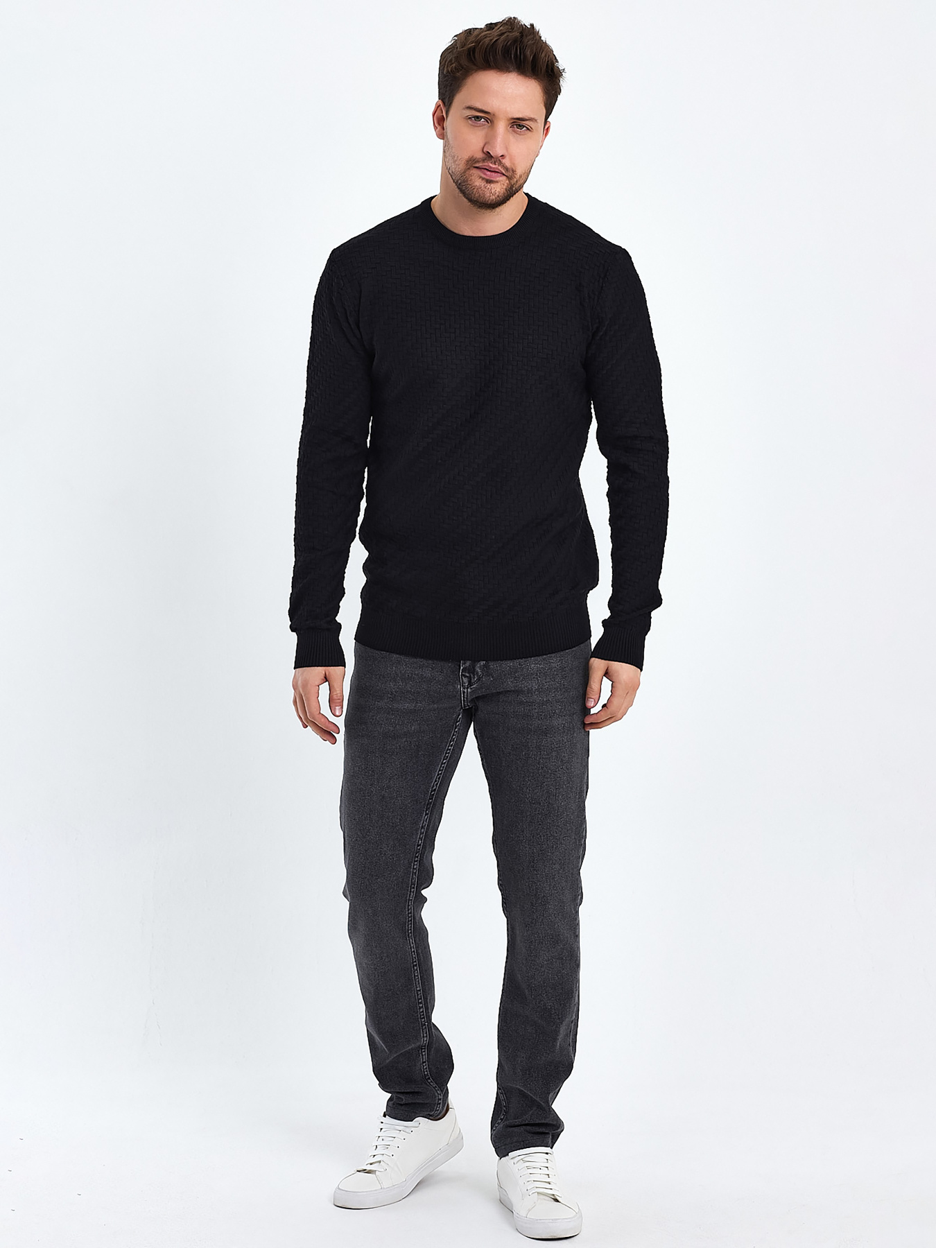 Джемпер Trend Collection модель TC10468BlackSVTRMN Фото