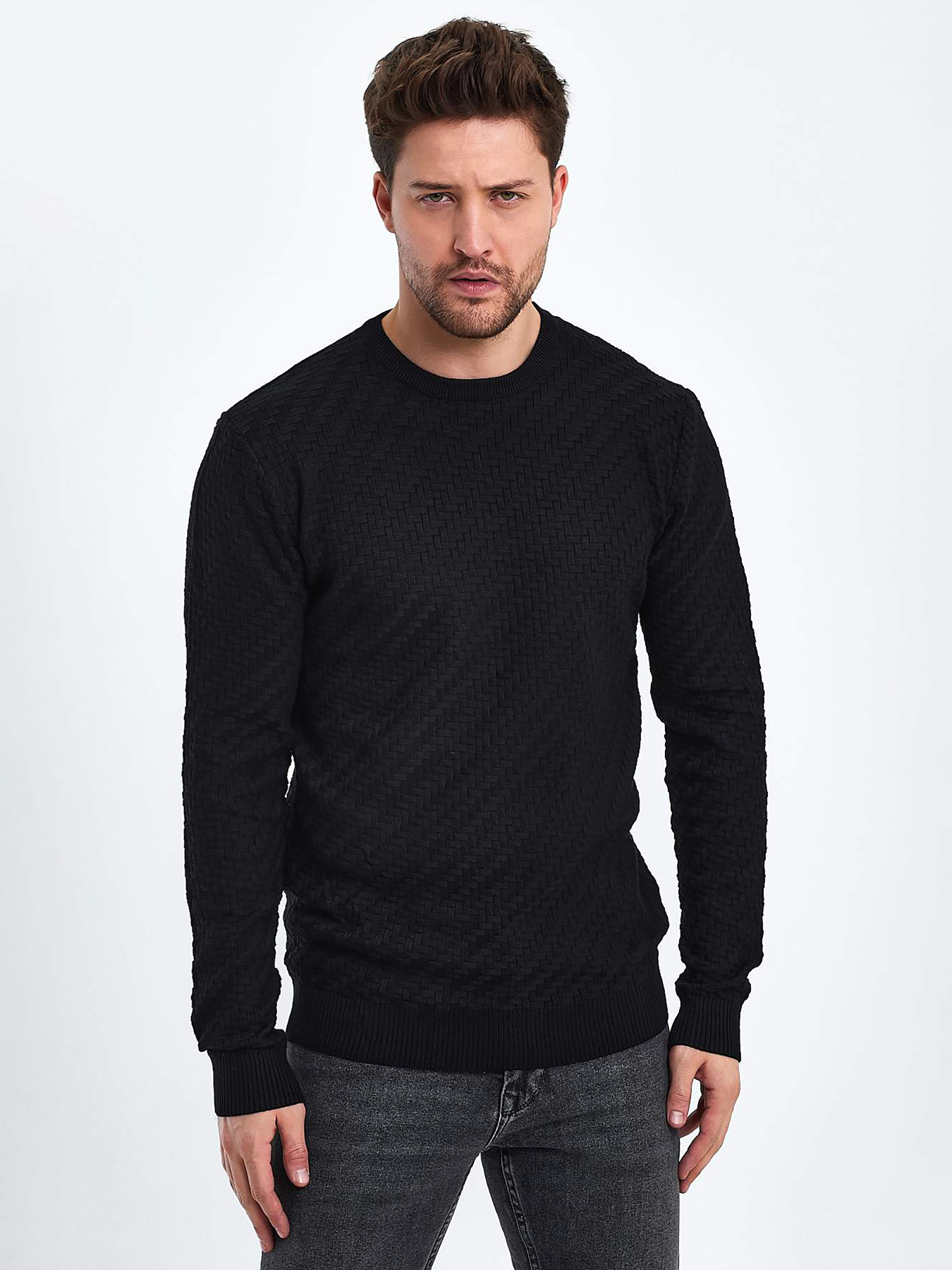 Джемпер Trend Collection модель TC10468BlackSVTRMN Фото