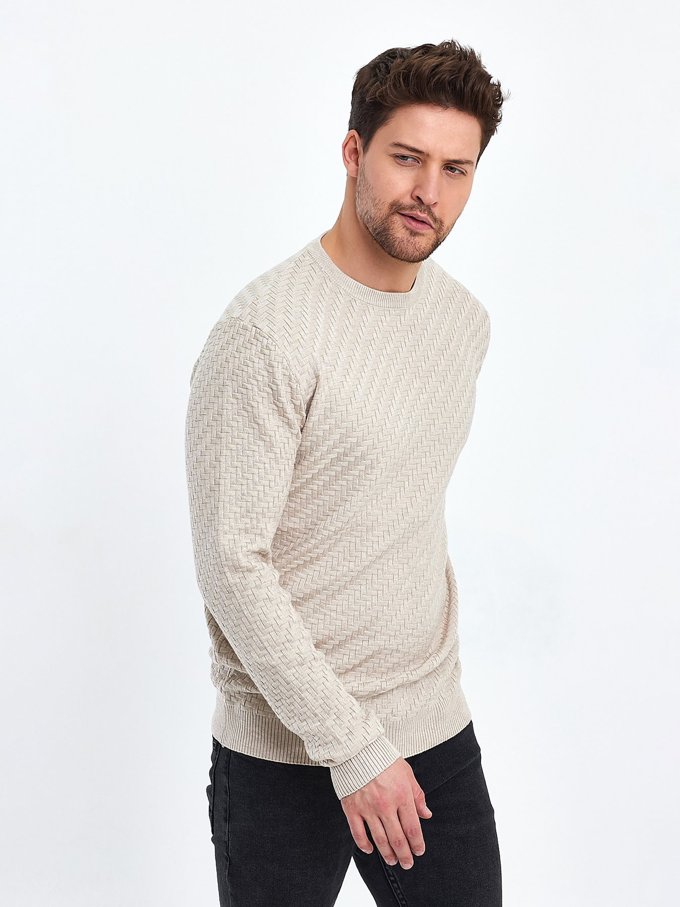 Джемпер Trend Collection модель TC10466BeigeSVTRMN Фото