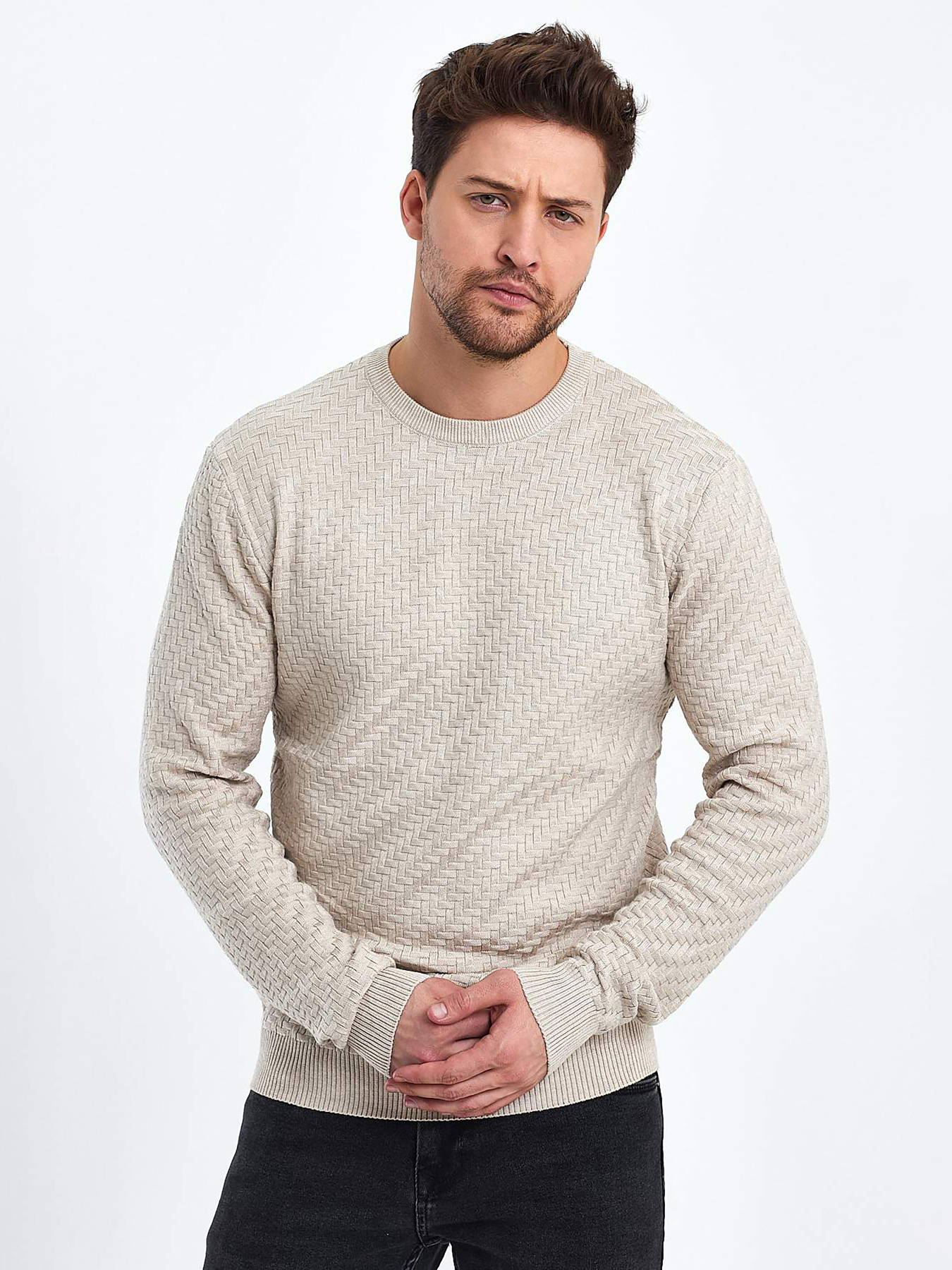 Джемпер Trend Collection модель TC10466BeigeSVTRMN Фото