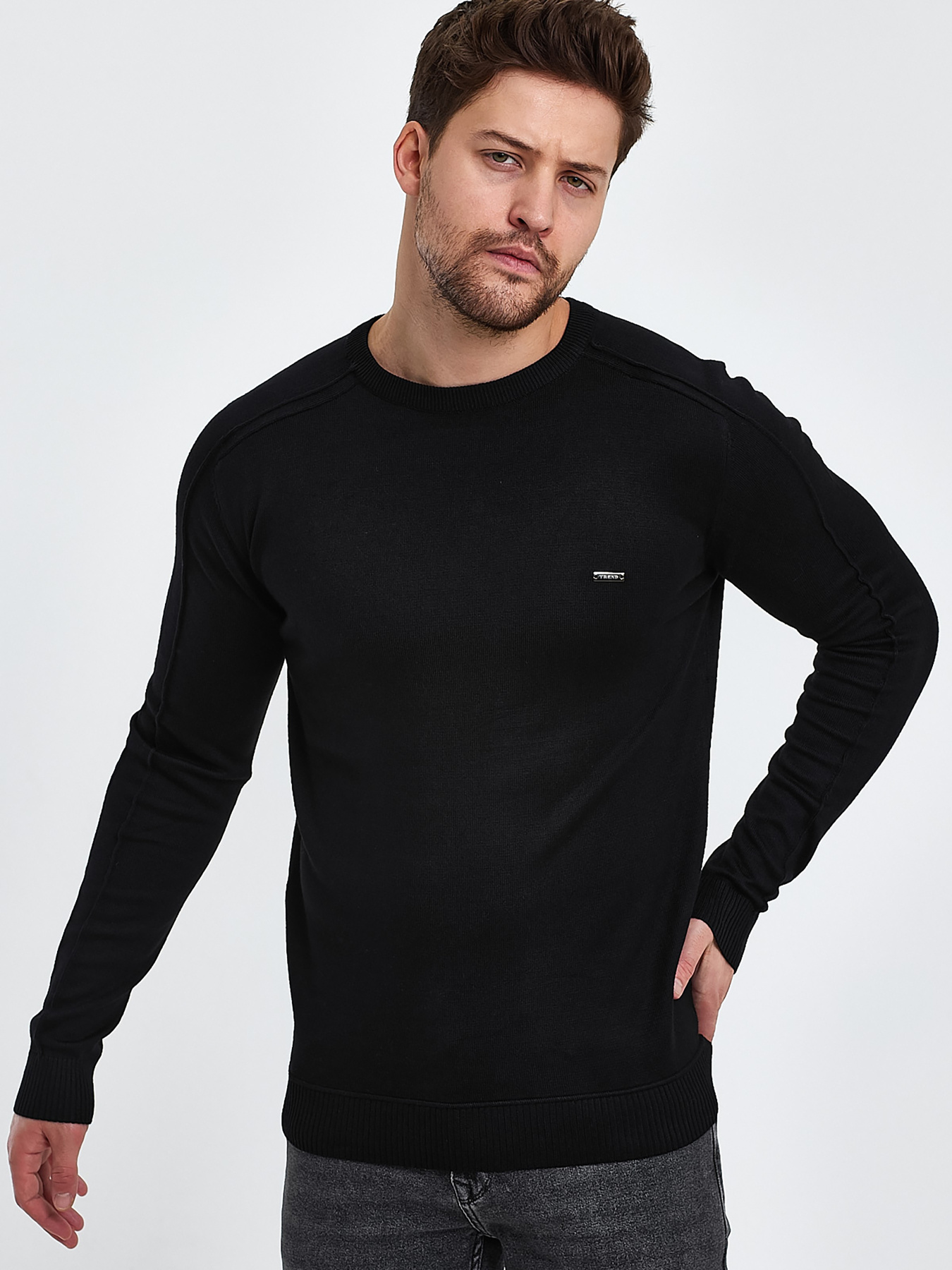 Джемпер Trend Collection модель TC10167BlackSVTRMN Фото