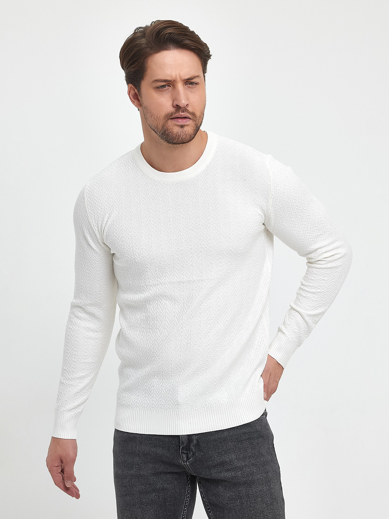 Джемпер Trend Collection модель TC9915WhiteSVTRMN Фото