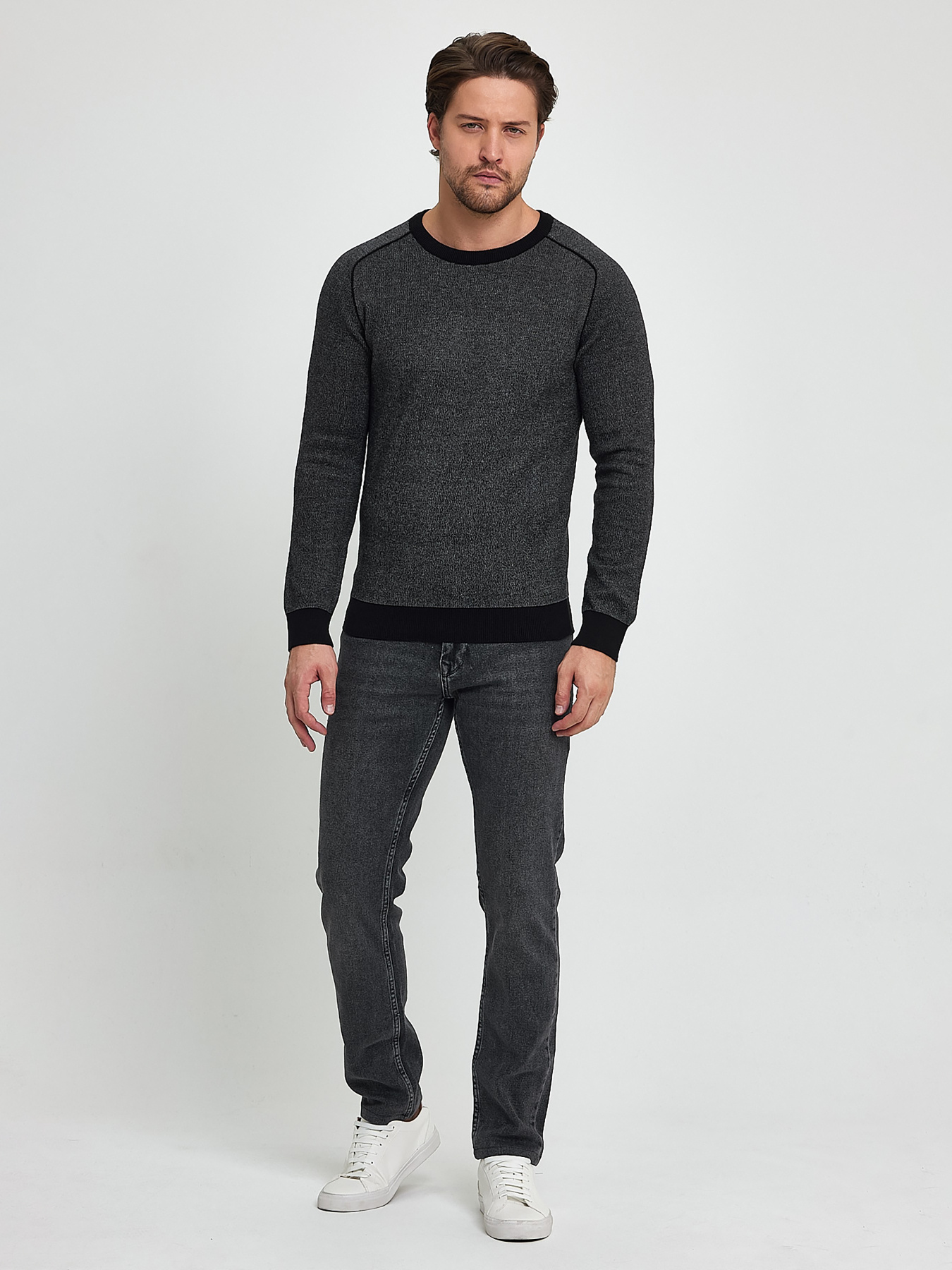 Джемпер Trend Collection модель TC9892BlackGreySVTRMN Фото
