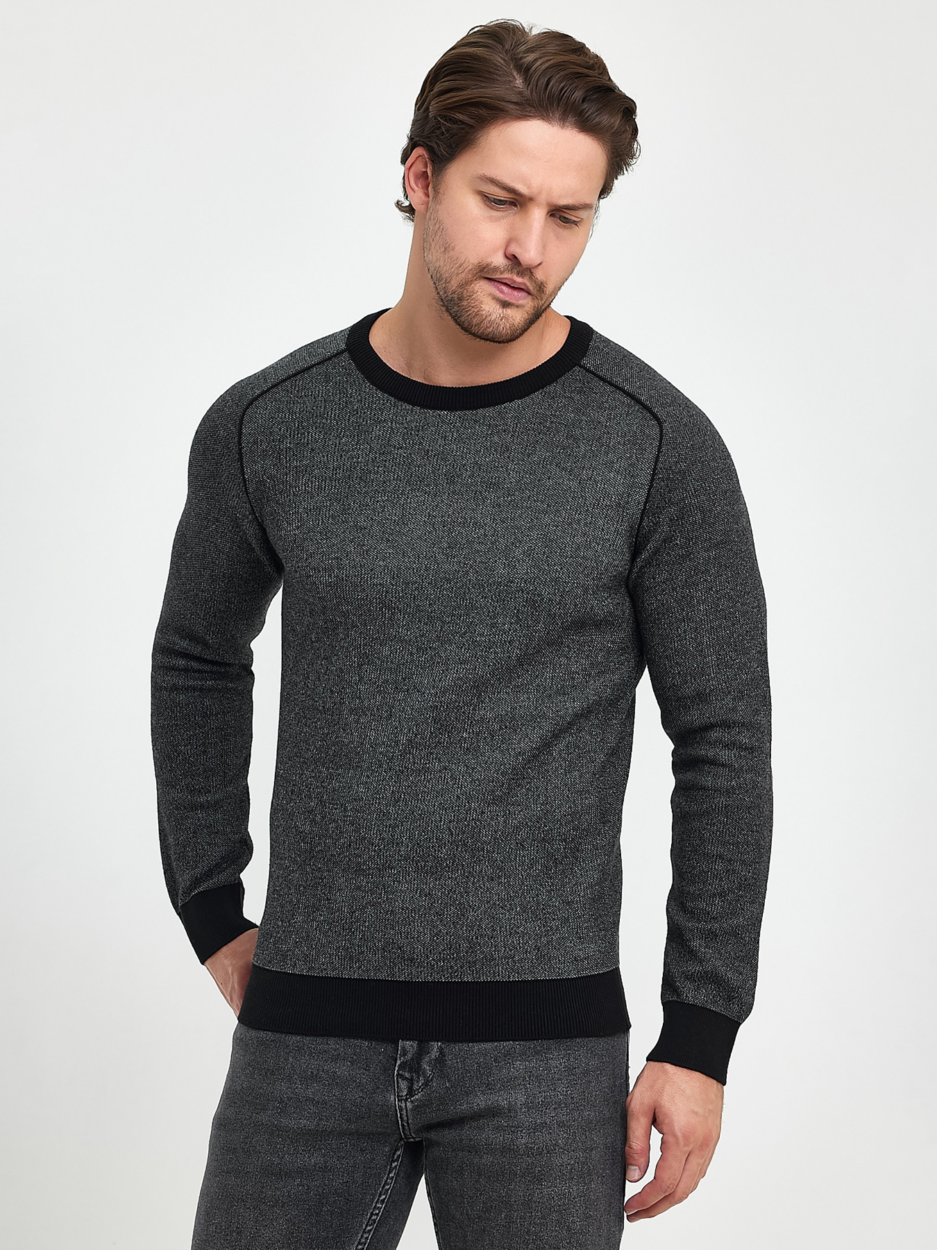 Джемпер Trend Collection модель TC9892BlackGreySVTRMN Фото