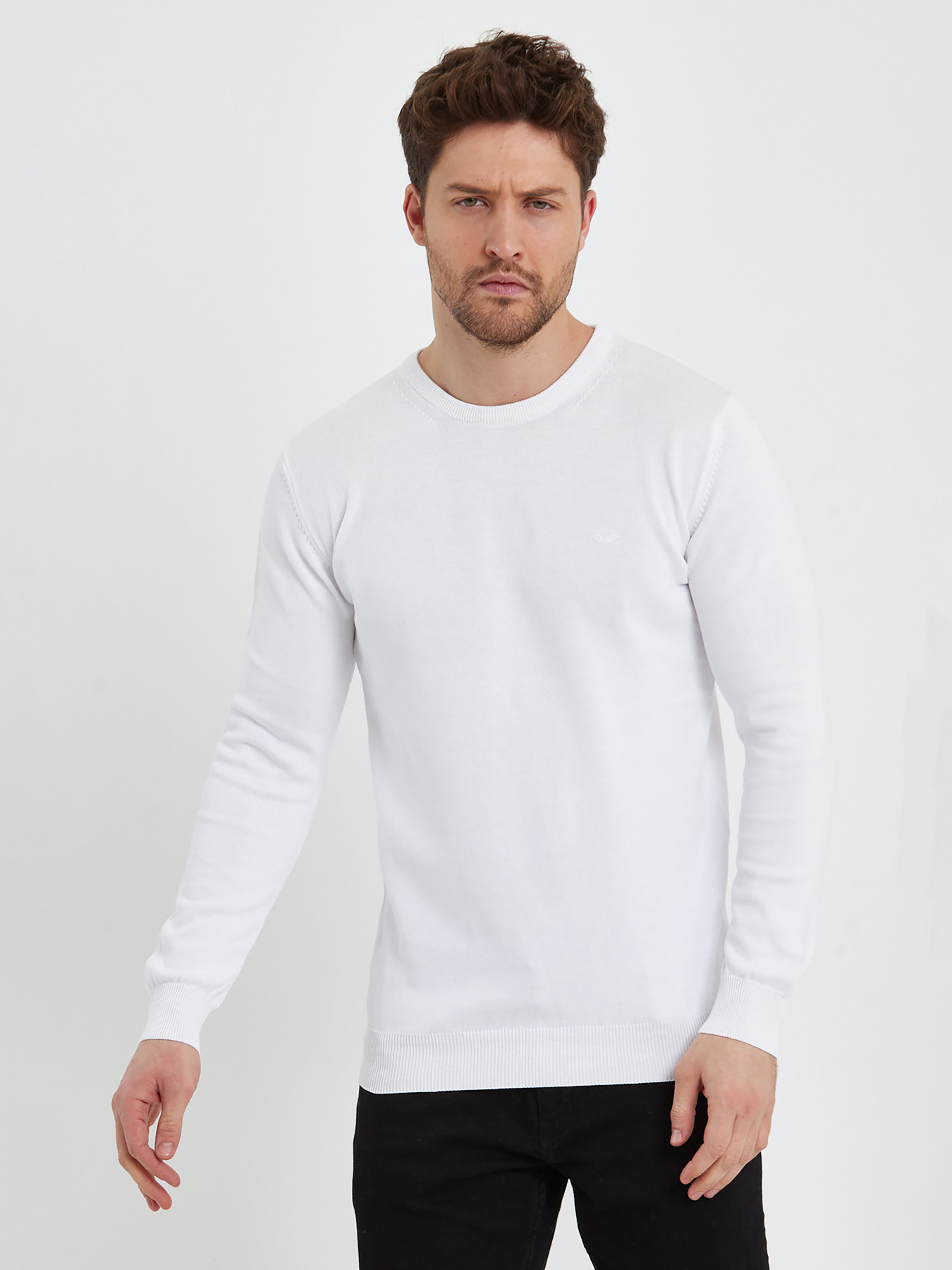 Джемпер Trend Collection модель TC9778WhiteSVTRMN Фото