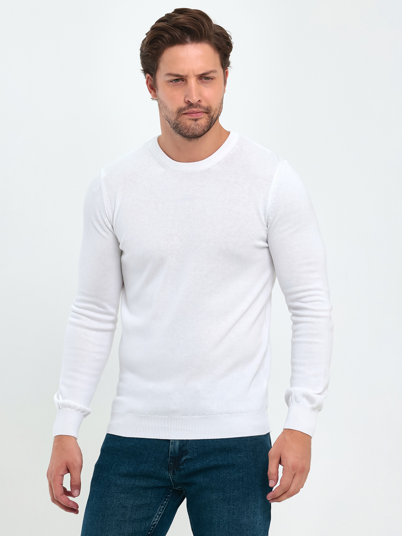 Джемпер Trend Collection модель TC9610WhiteSVTRMN Джемпер Trend Collection модель TC9610WhiteSVTRMN Фото