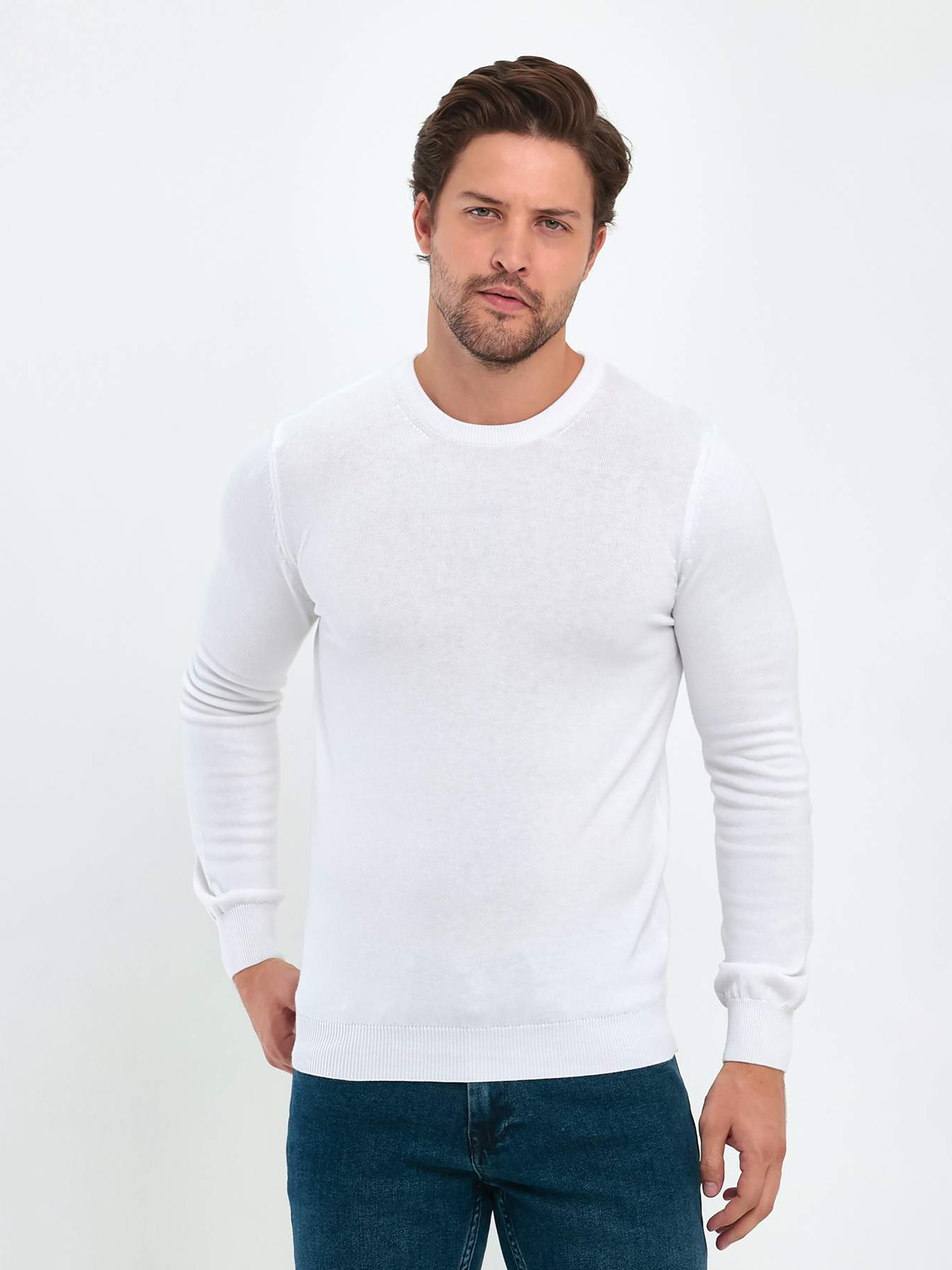 Джемпер Trend Collection модель TC9610WhiteSVTRMN Джемпер Trend Collection модель TC9610WhiteSVTRMN Фото