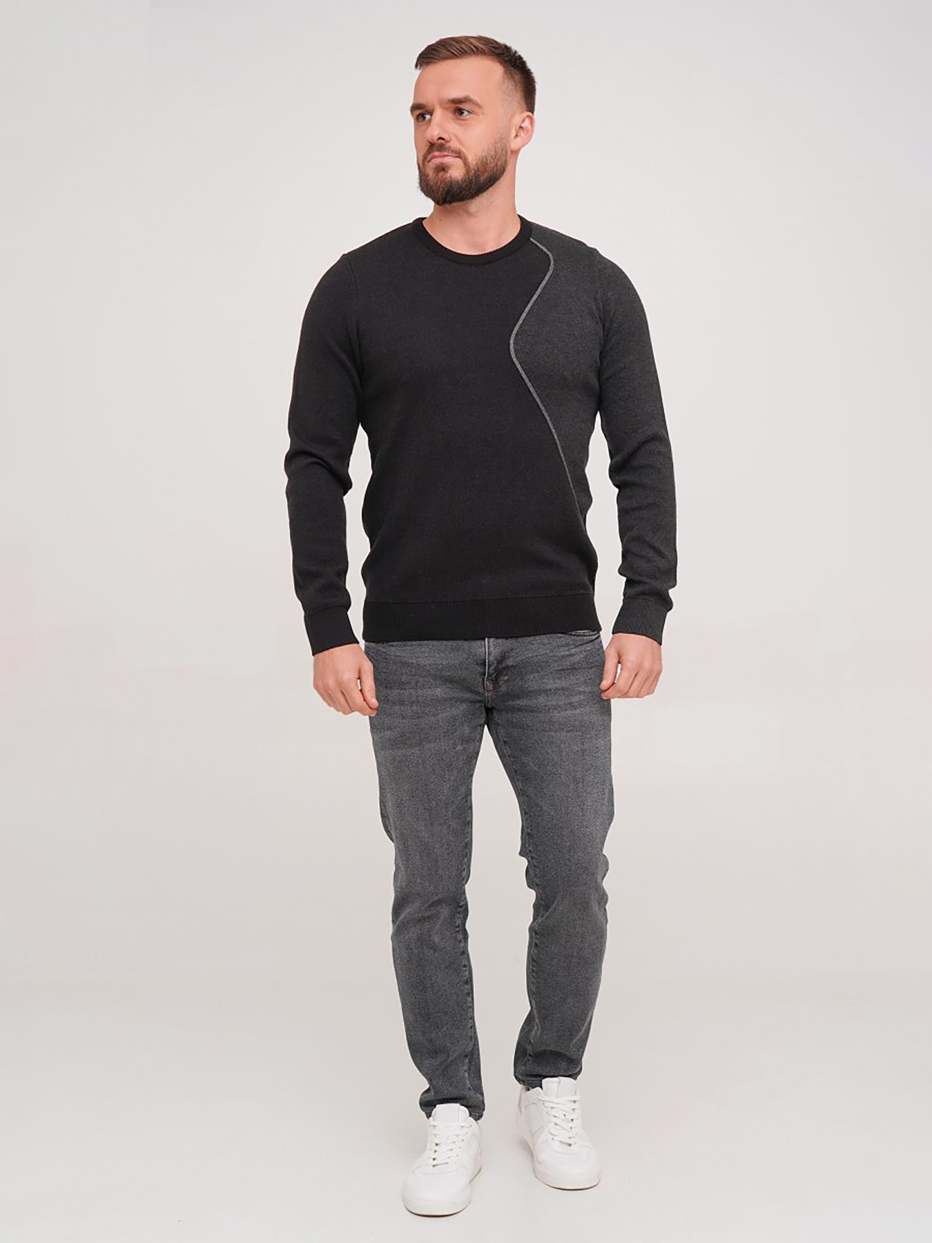 Джемпер Trend Collection модель TC7239BlackGreySVTRMN Джемпер Trend Collection модель TC7239BlackGreySVTRMN Фото