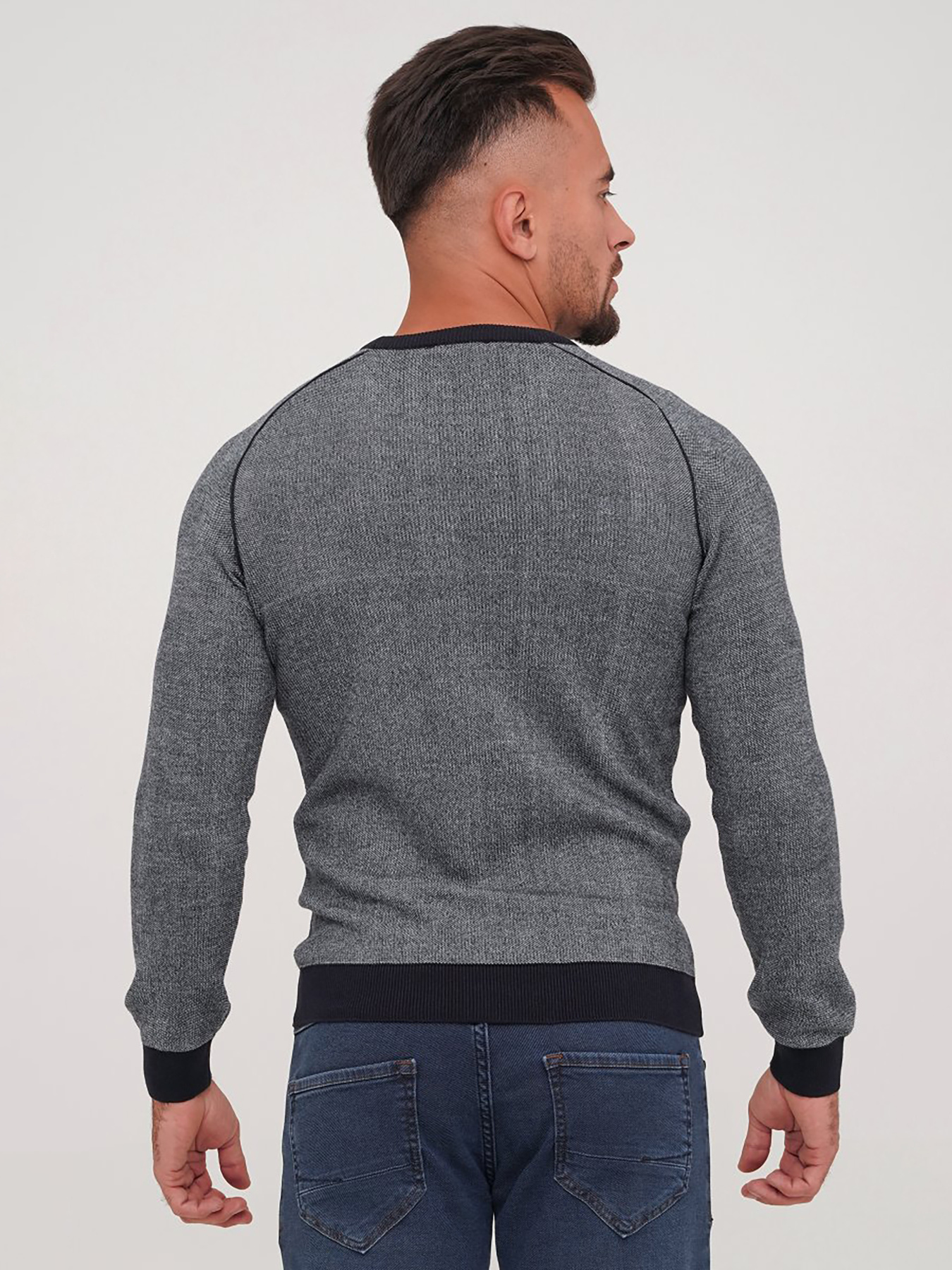 Джемпер Trend Collection модель TC6862GreyBlueSVTRMN Джемпер Trend Collection модель TC6862GreyBlueSVTRMN Фото