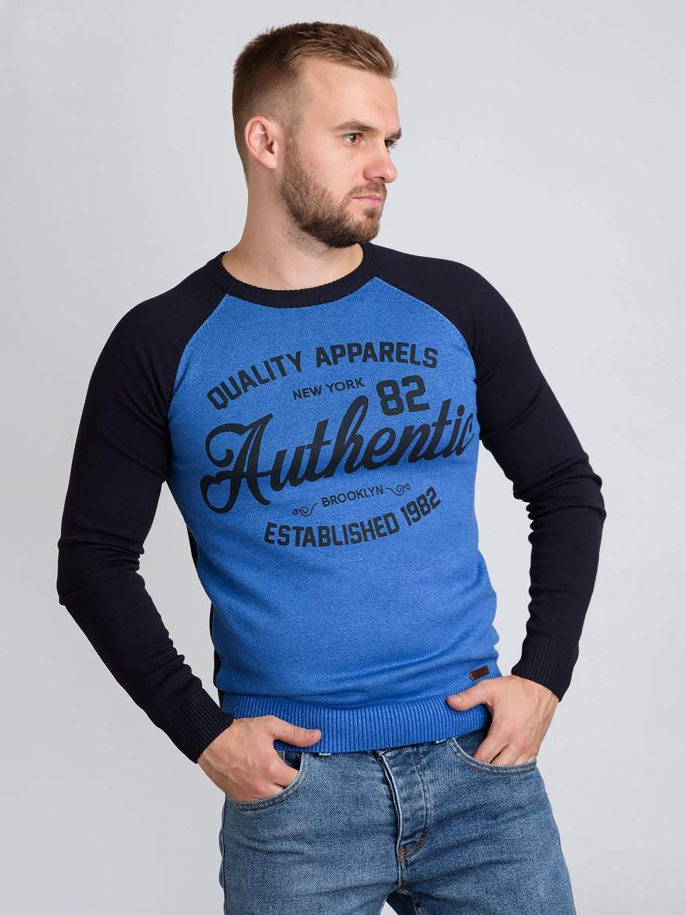 Джемпер Trend Collection модель TC1400BlackBlueSVTRMN Джемпер Trend Collection модель TC1400BlackBlueSVTRMN Фото