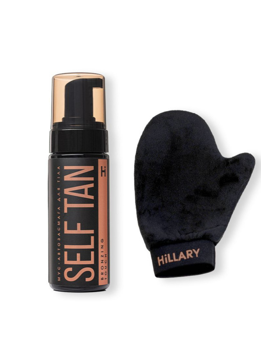 Мусс-автозагар для тела Hillary Self Tan Bronzing Touch + Рукавица-аппликатор для автозагара Hillary модель HI-11-867 Мусс-автозагар для тела Hillary Self Tan Bronzing Touch + Рукавица-аппликатор для автозагара Hillary модель HI-11-867 Фото