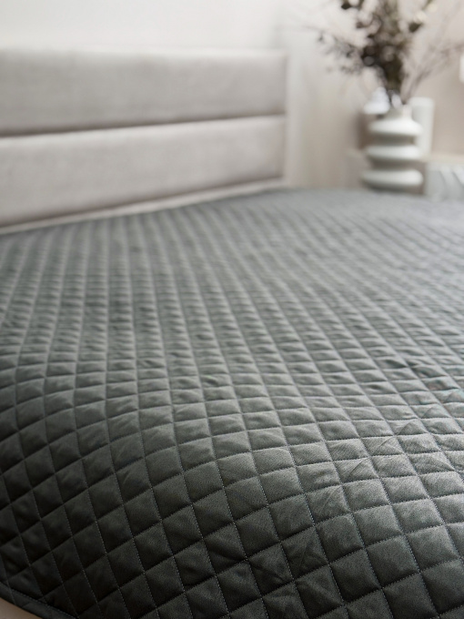 Покрывало декоративное антиаллергенное серого цвета Nid Grey Ecotton модель 25179 Фото