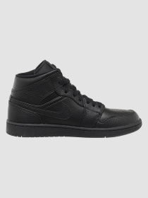 Кросівки повсякденні Jordan 1 Mid Triple Black модель 554724-091 Фото