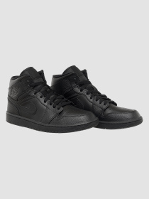 Кросівки повсякденні Jordan 1 Mid Triple Black модель 554724-091 Фото
