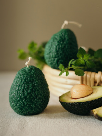 Ароматическая свеча "Авокадо", аромат - Туман и папоротник, из натурального пчелиного воска Candle Design модель 190.3005 Фото