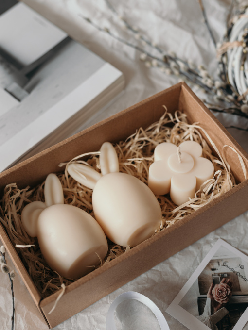 Набір ароматичних свічок "Весняна магія", з натурального оливкового воску Candle Design модель 200.0096 Фото