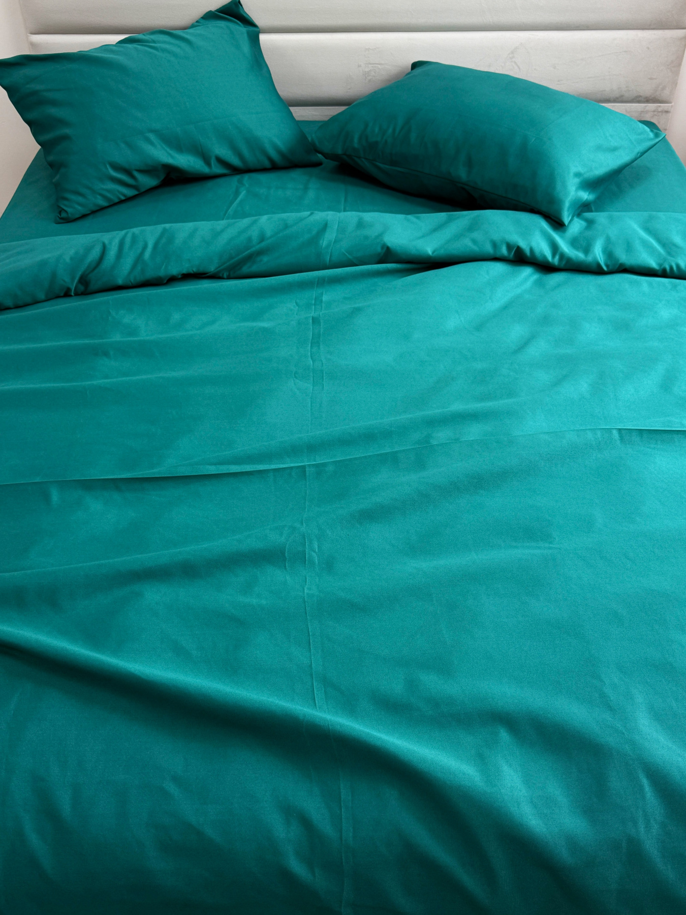 Комплект постельного белья Dark Green изумрудного цвета Ecotton модель 24552 Фото