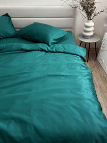 Комплект постельного белья Dark Green изумрудного цвета Ecotton модель 24552 Фото