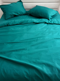 Комплект постельного белья Dark Green изумрудного цвета Ecotton модель 24552 Фото