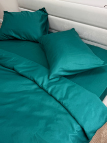 Комплект постельного белья Dark Green изумрудного цвета Ecotton модель 24552 Комплект постельного белья Dark Green изумрудного цвета Ecotton модель 24552 Фото