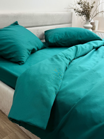 Комплект постельного белья Dark Green изумрудного цвета Ecotton модель 24552 Фото