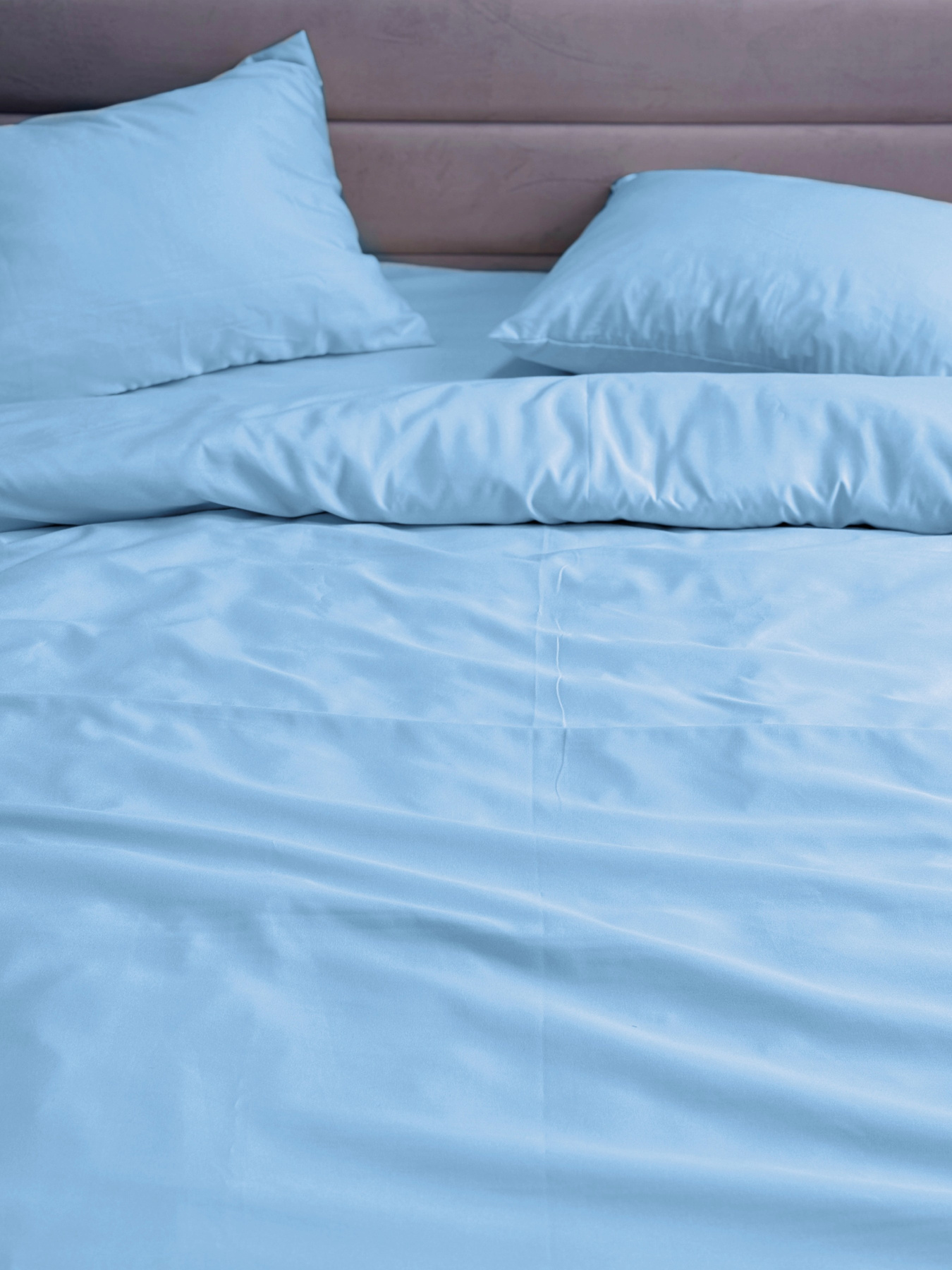 Комплект постельного белья Blue голубого цвета Ecotton модель 24557 Фото