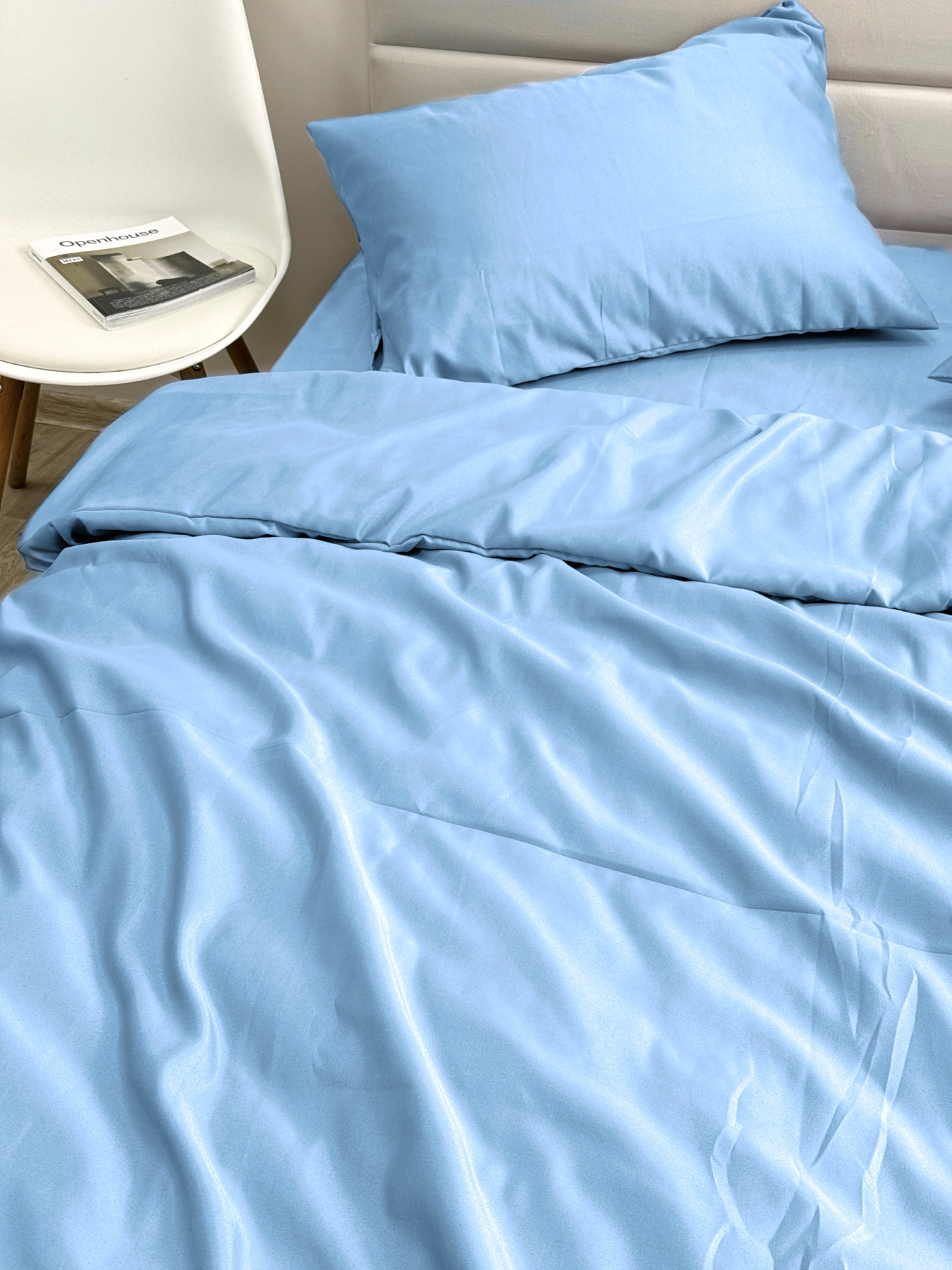 Комплект постельного белья Blue голубого цвета Ecotton модель 24557 Фото