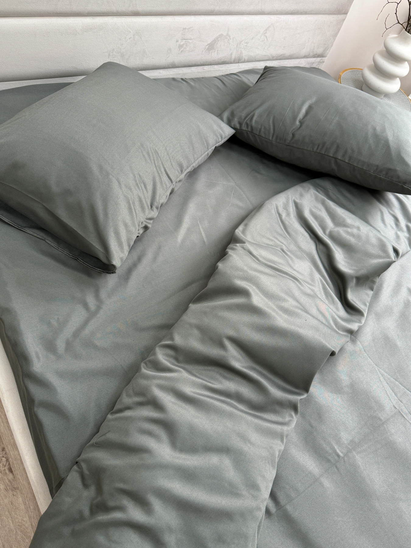 Комплект постельного белья Nid Grey тёмно-серый Ecotton модель 24556 Фото