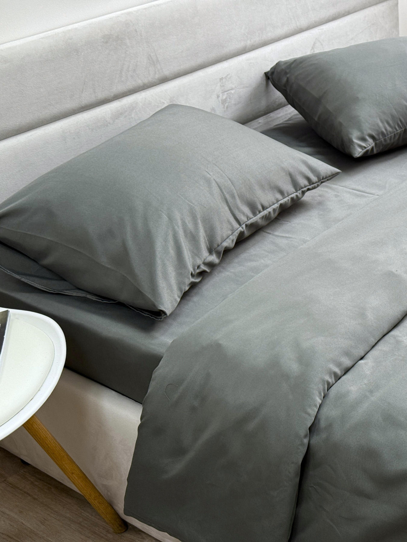 Комплект постільної білизни Nid Grey темно-сірий Ecotton модель 24556 Фото