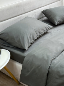 Комплект постільної білизни Nid Grey темно-сірий Ecotton модель 24556 Фото