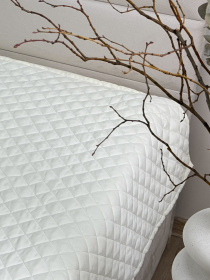 Покрывало декоративное антиаллергенное молочного цвета Cream White Ecotton модель 25175 Фото