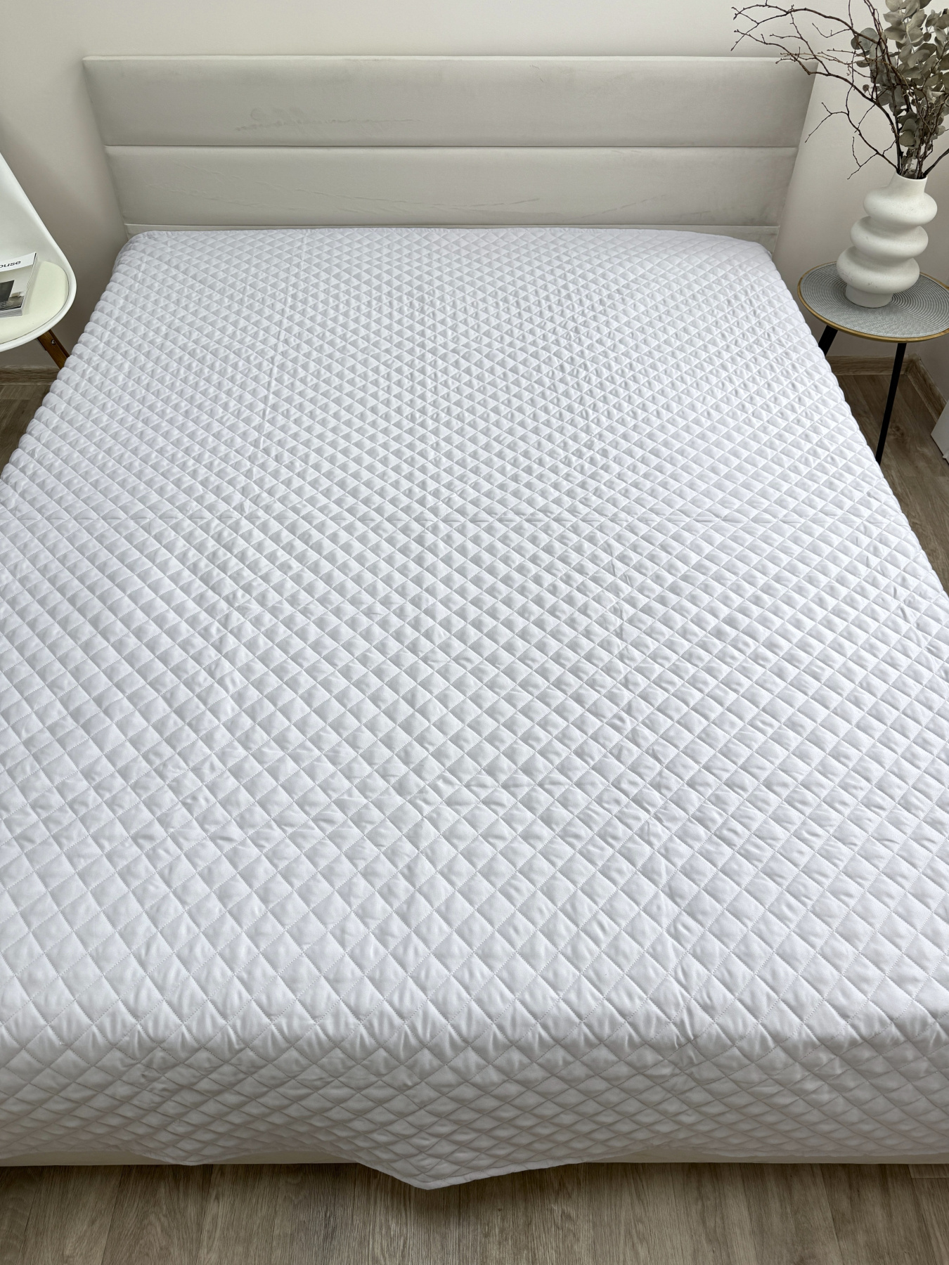 Покрывало декоративное антиаллергенное серого цвета Light Grey Ecotton модель 25183 Фото